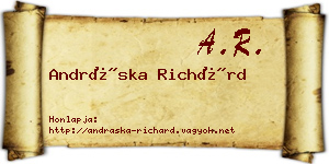 Andráska Richárd névjegykártya